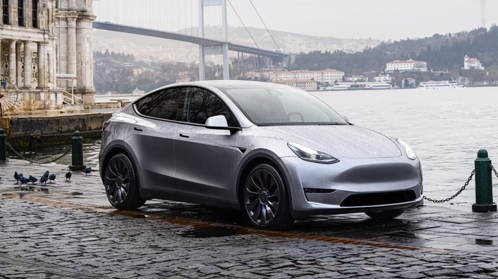 The 2024 Tesla Model Y parked in the city 