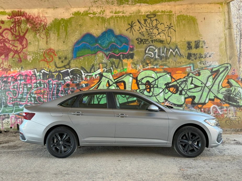 The 2024 Volkswagen Jetta near graffiti 