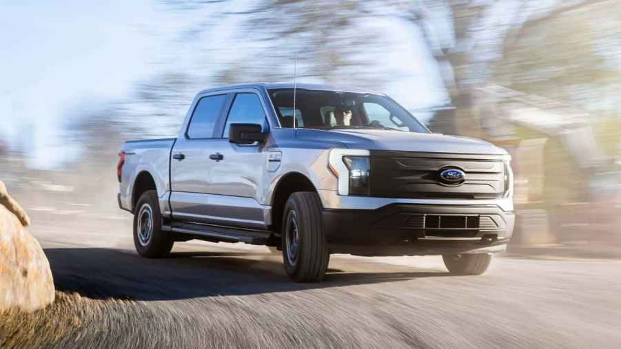 The 2024 Ford F-150 Lightning on the road