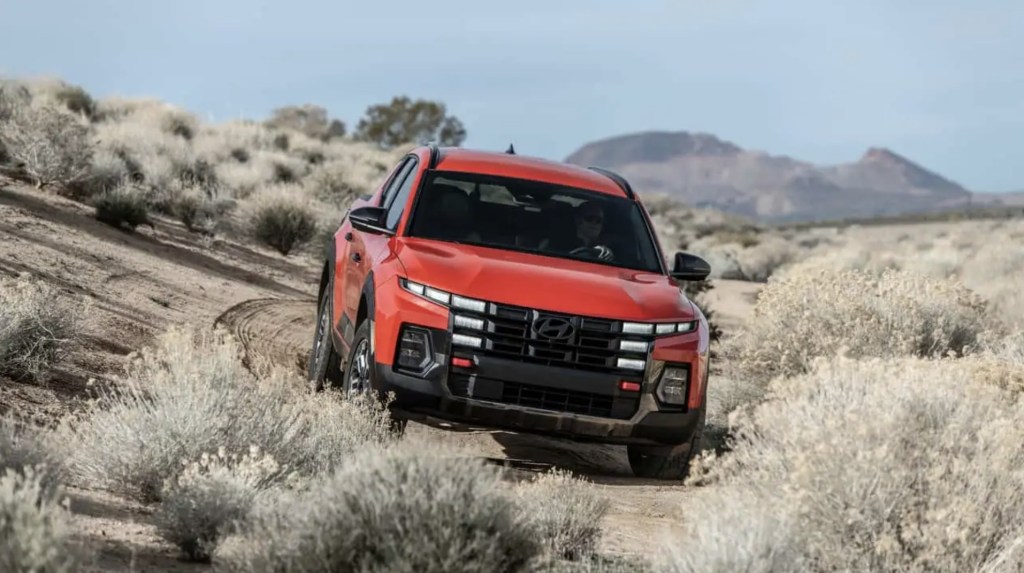 The 2025 Hyundai Santa Cruz XRT off-roading in the desert 