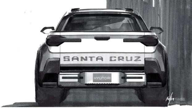 A teaser for the 2025 Hyundai Santa Cruz teaser