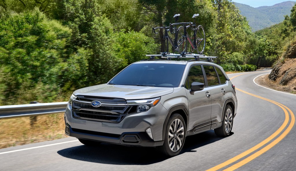 The 2025 Subaru Forester on the road
