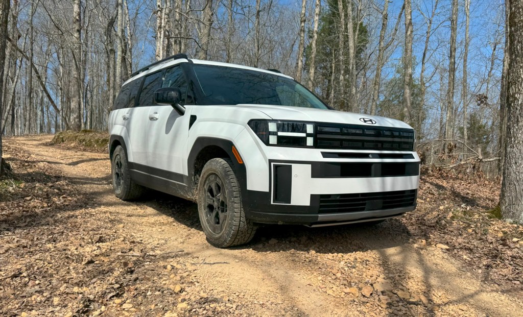The 2024 Hyundai Santa Fe XRT off-roading in mud