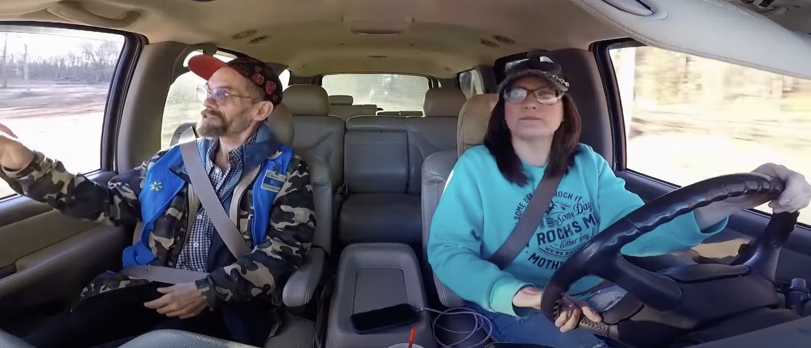 Christy Conrad drives Bill Moczulewski through Cabot, Arkansas