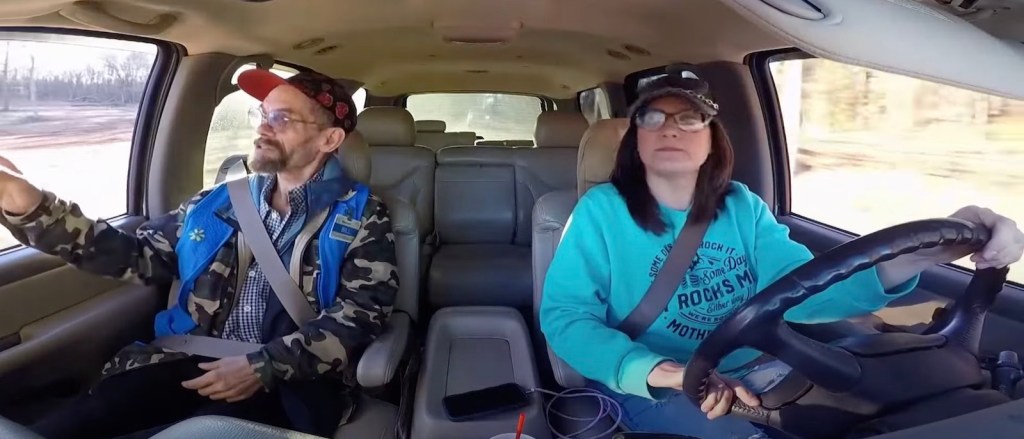 Christy Conrad drives Bill Moczulewski through Cabot, Arkansas