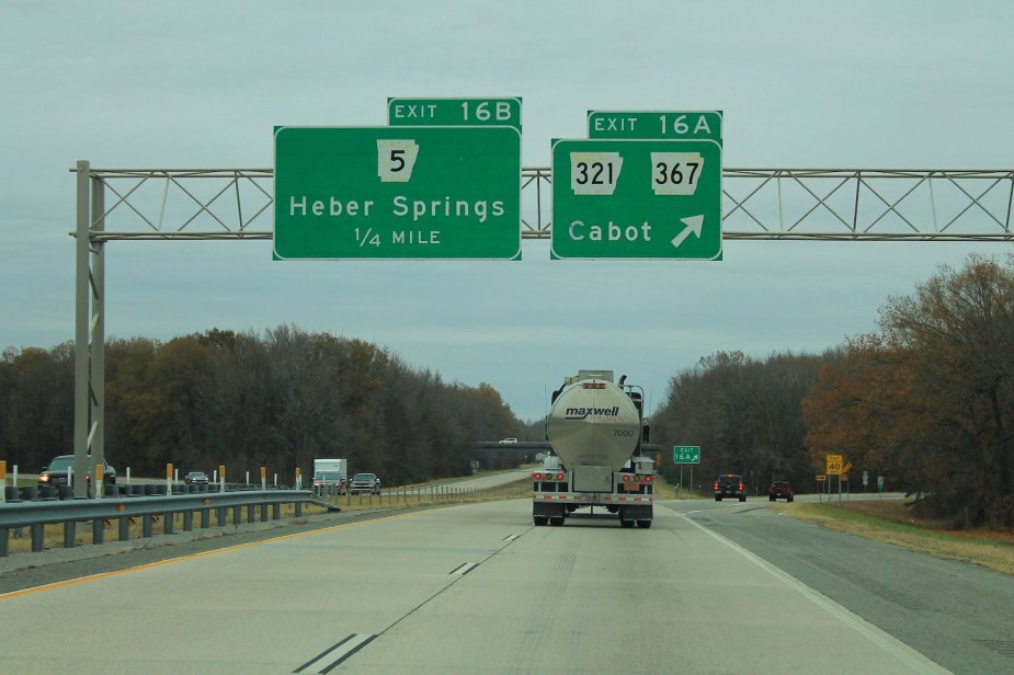 The interstate highway exit sign for Cabot Arkansas.