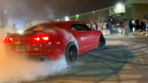 Camaro Performing in an Illegal Car Sideshow