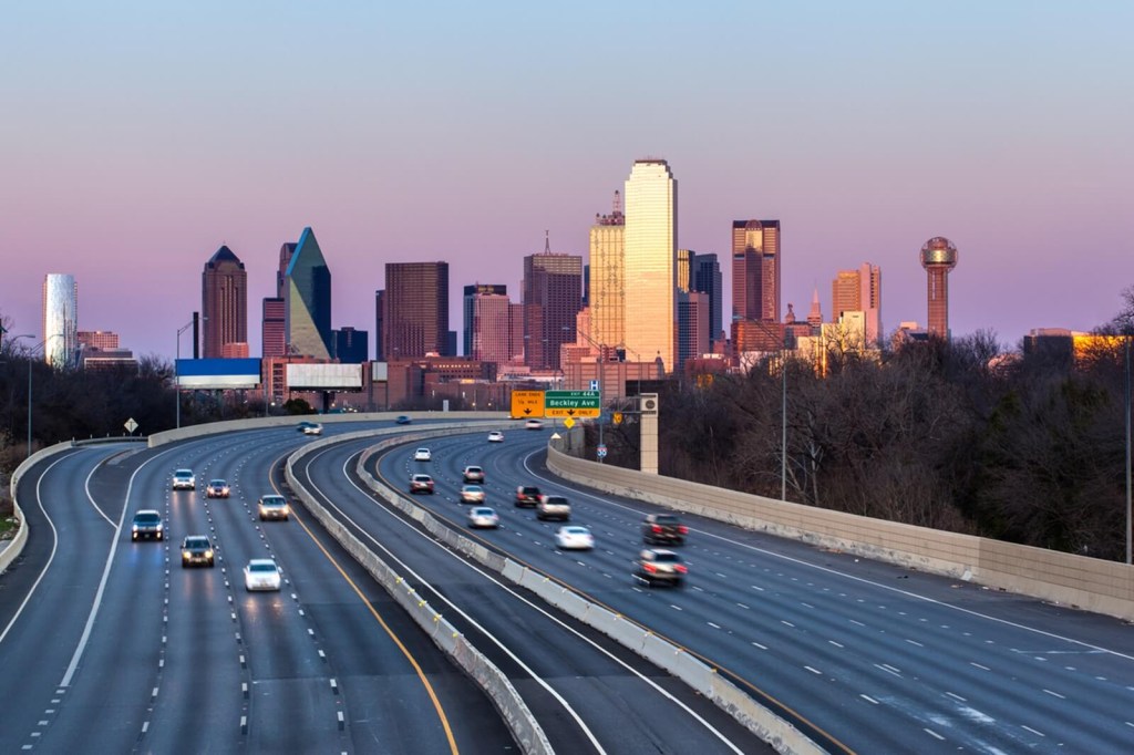 A Dallas highway, like the roads that establish Texas as the state with the worst drivers in the country. 