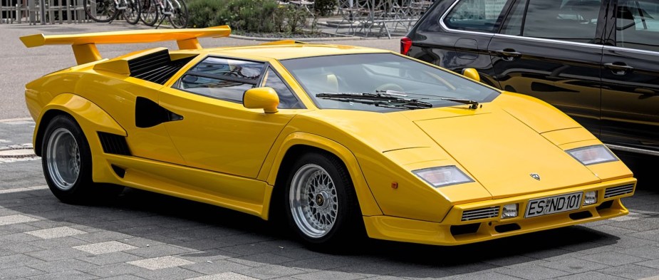 Yellow Lamborghini Countach supercar