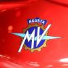 An MV Agusta F4 shows off its brand logo.