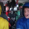 The members of OK Go in their Chevrolet Sonic filming the Needing/Getting music video.