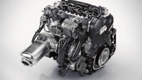 A Volvo XC90 D5 Drive-E diesel engine like the one in the XC90 SUV.