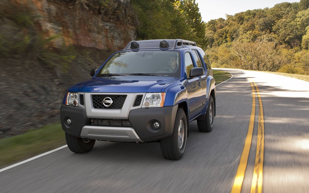 The 2015 Nissan Xterra on the road