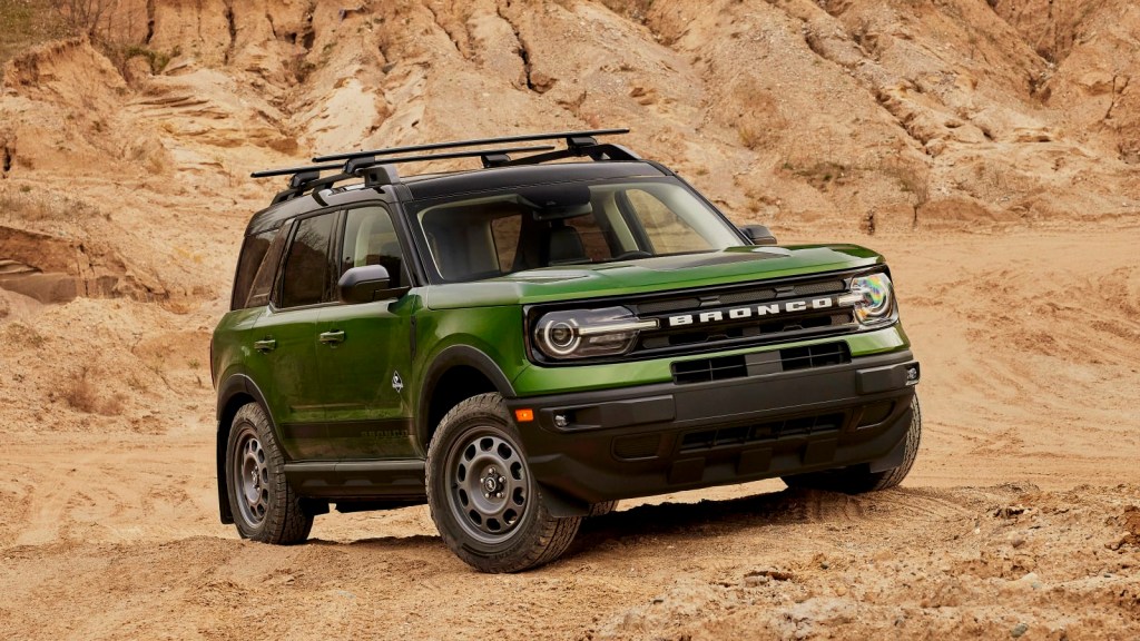 The 2024 Ford Bronco Sport off-roading in dirt 