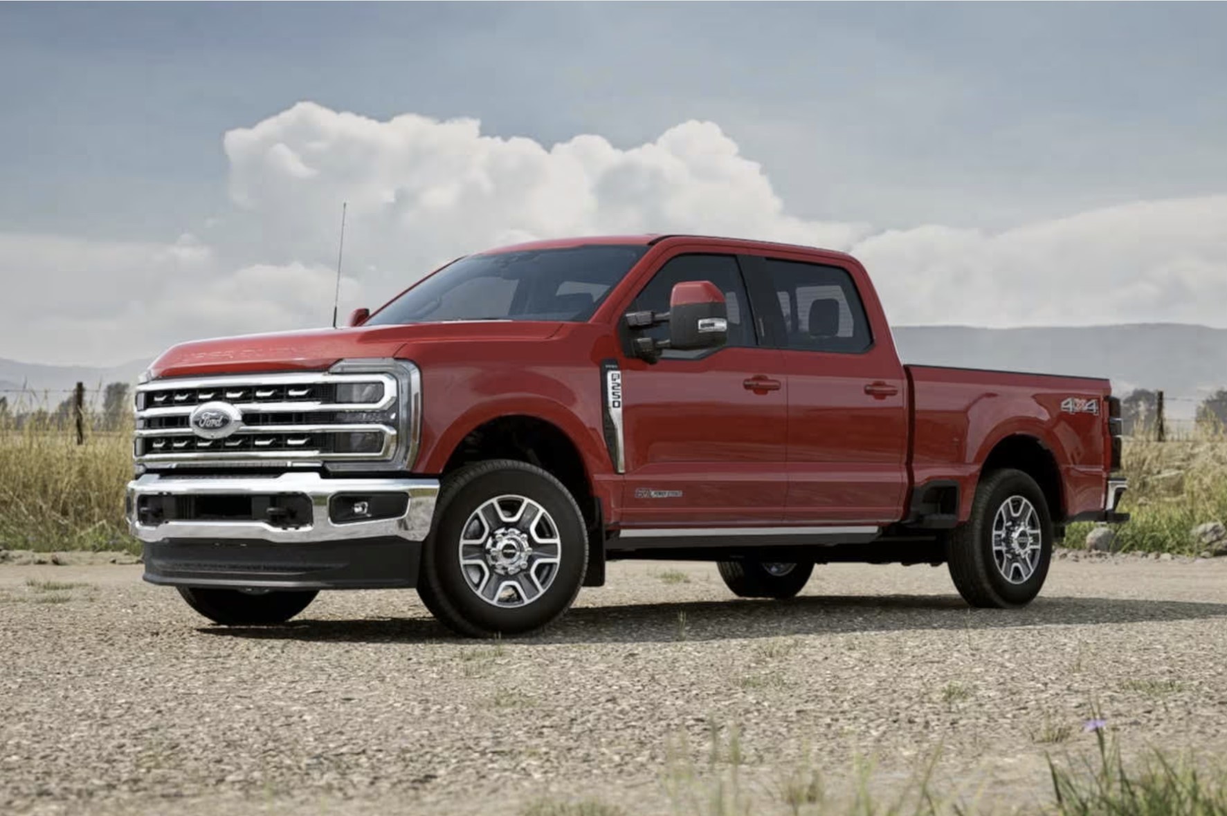 The 2024 Ford F-350 parked in dirt 