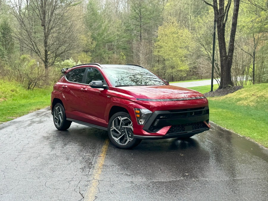 The 2024 Hyundai Kona N-Line on the road