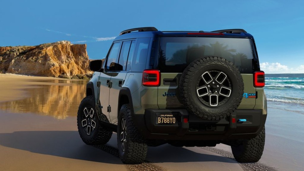 2024 Jeep Recon electric off-road SUV at the beach.