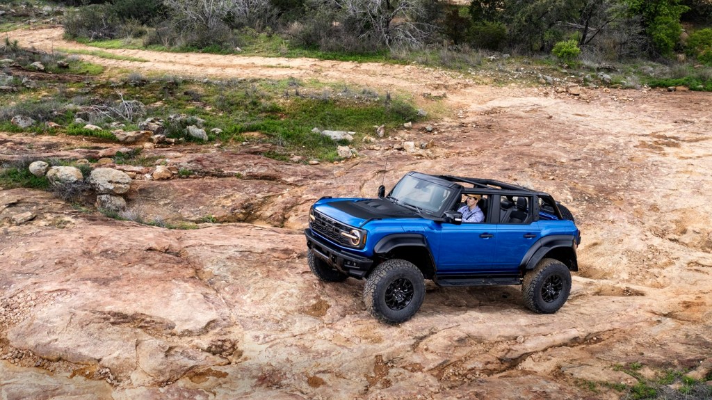 A Ford Bronco Raptor model equipped with the 2024 Ford Bronco Raptor Black Appearance Package 