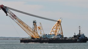 Chesapeake 1000 Crane and Barge in the Chesapeake Bay