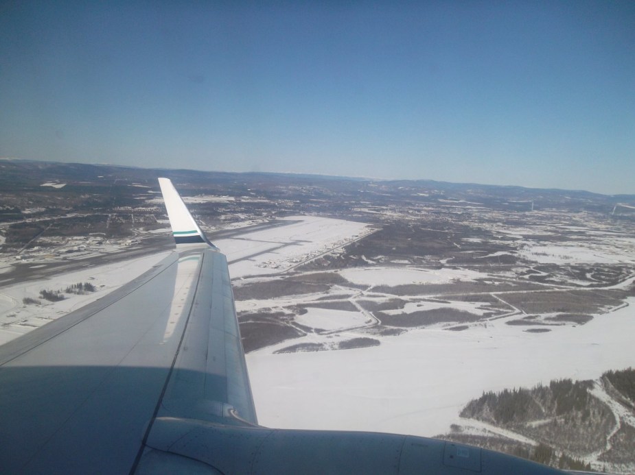 The view of Fairbanks International Airport from the air