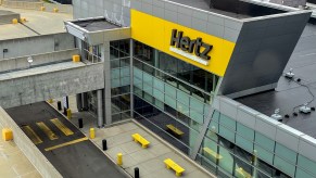A Hertz car rental building