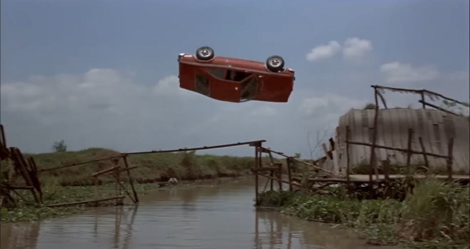 A stunt driver jumps a 1974 AMC Hornet in 'The Man with the Golden Gun'.