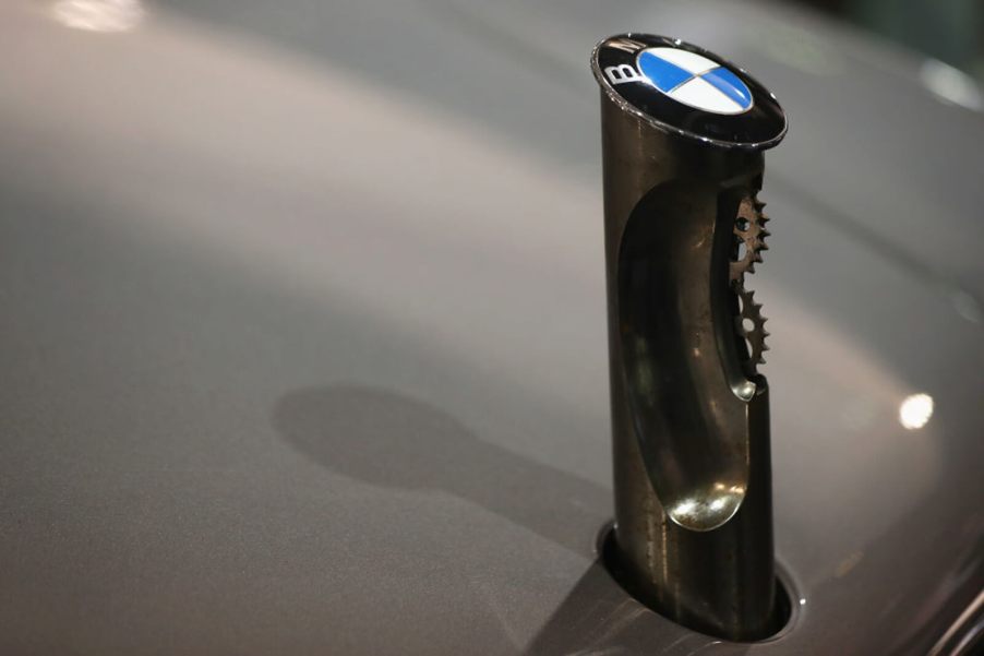 The retractable cutter in the BMW sedan from the James Bond movie, 'Tomorrow Never Dies'.