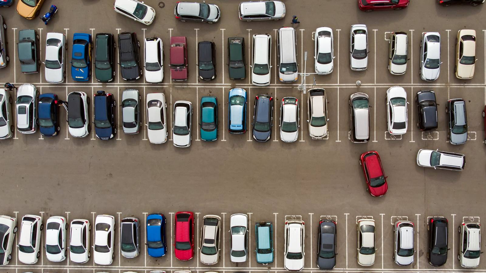 Busy parking lot 