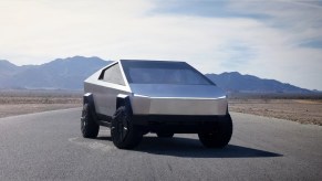The Tesla Cybertruck on the road