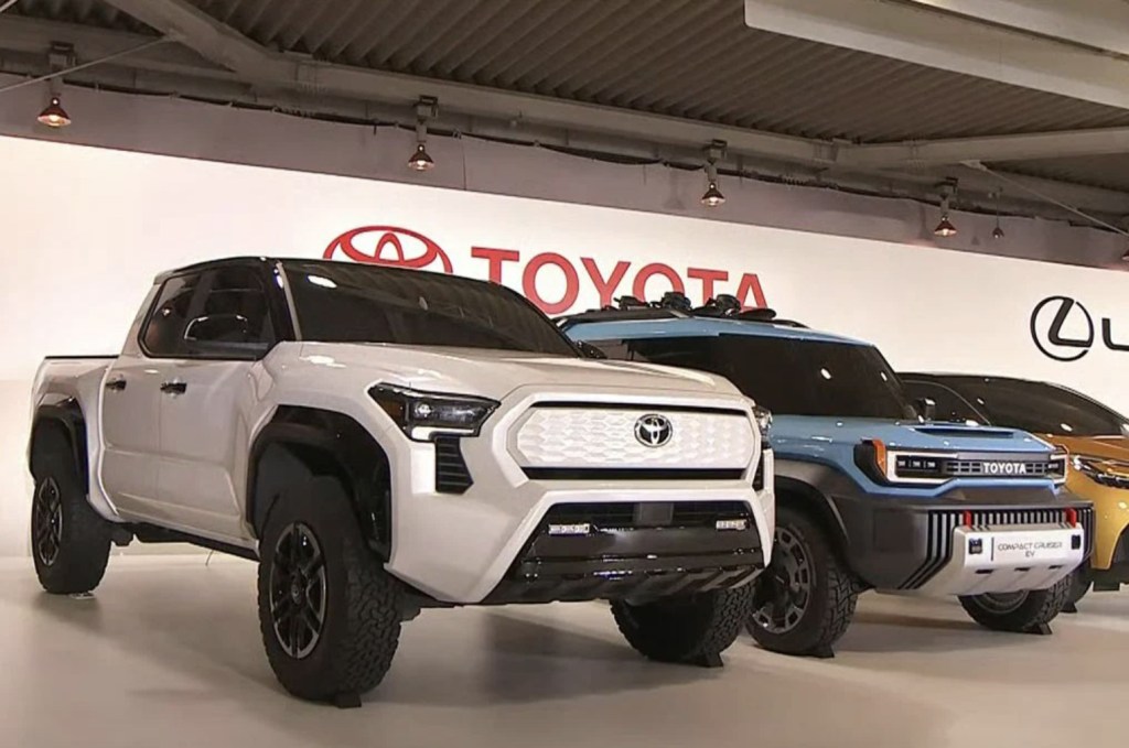 The Toyota electric truck concept on stage