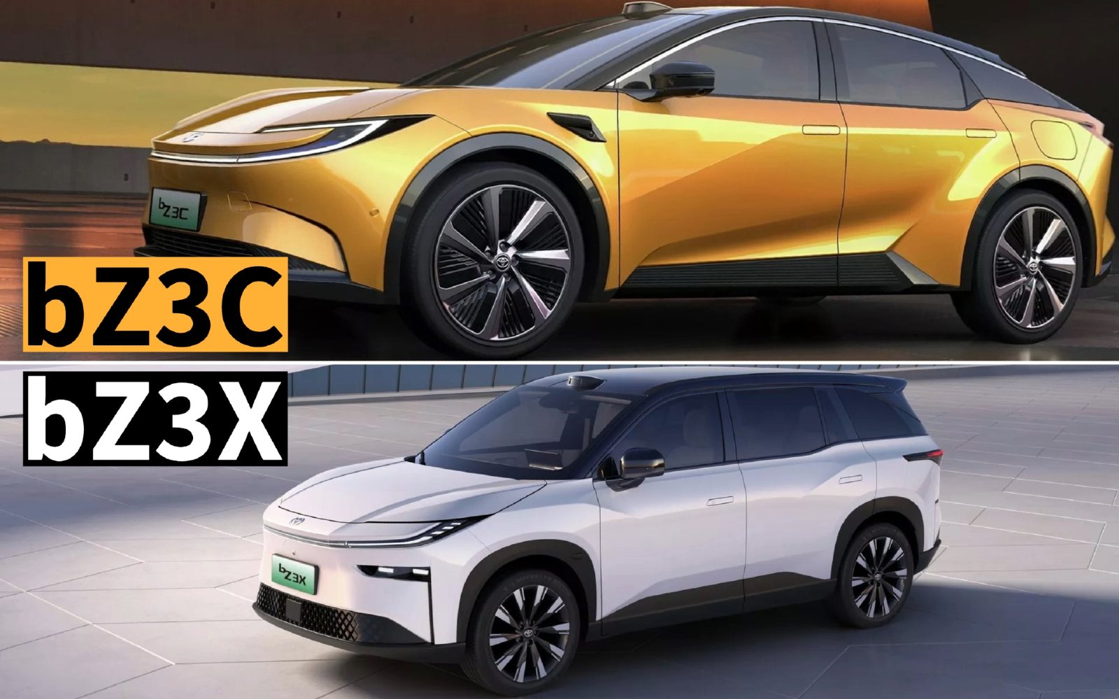Toytoa bZ3C and bZ3X, new Toyota EV models set to be released in the Chinese market.