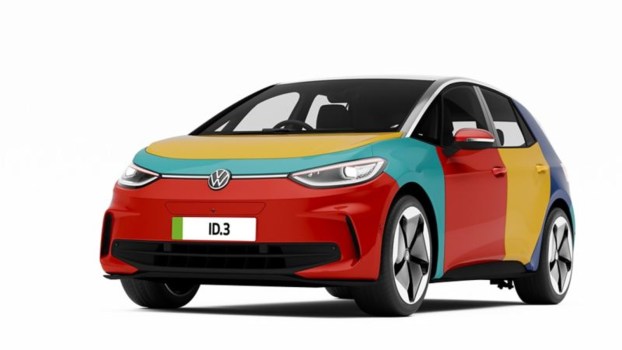 VW ID.3 Rendering Featuring Harlequin VW Paint Scheme