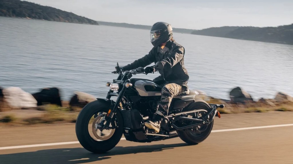 A rider takes a Harley-Davidson Sportster S on a cruise. 