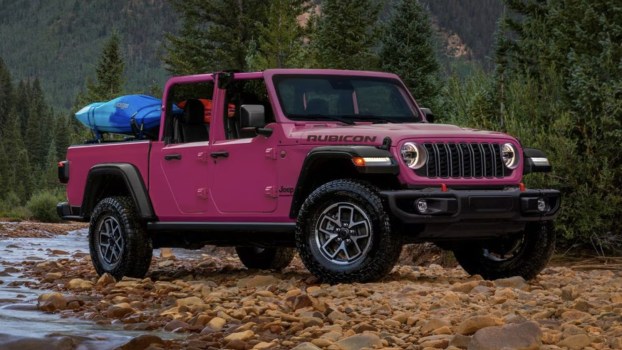 The 2024 Jeep Gladiator parked near a river