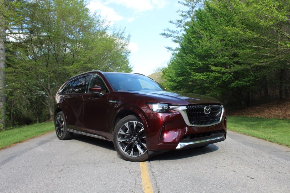 The 2024 Mazda CX-90 on the road
