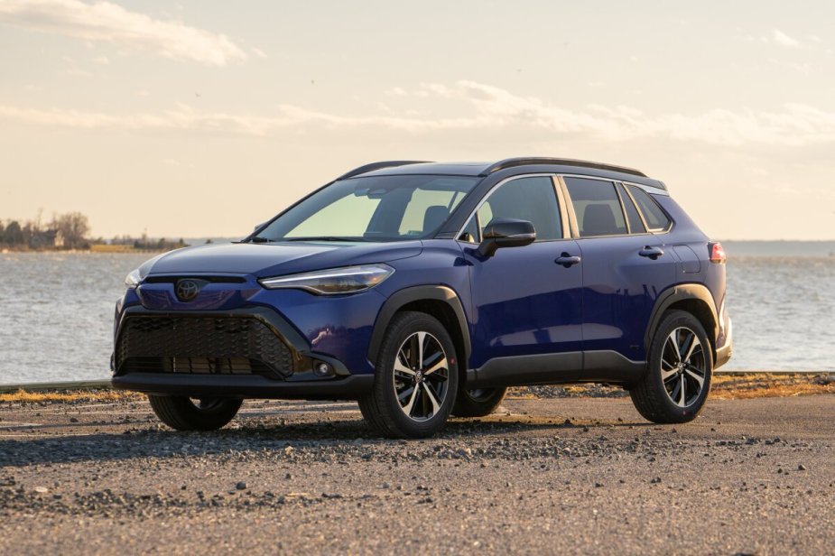 The 2024 Toyota Corolla Cross Hybrid parked on the beach