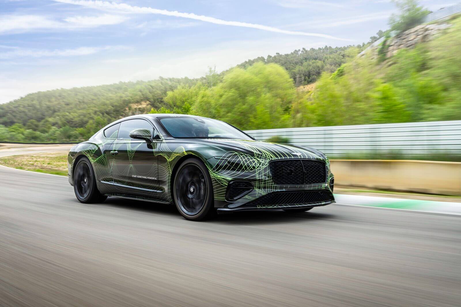 The new Bentley Continental GT shows off its front end and profile. 