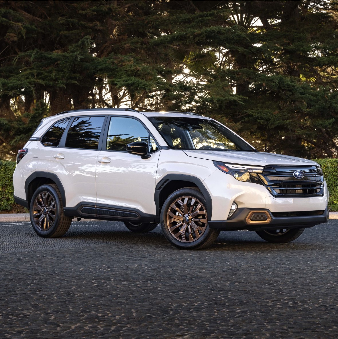 The 2025 Subaru Forester parked by the woods