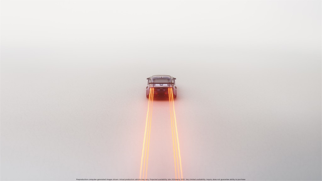 The Ford Mustang GTD accelerating