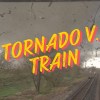 A video shows a tornado as it hits a train.