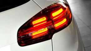 An illuminated car tail light
