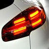An illuminated car tail light