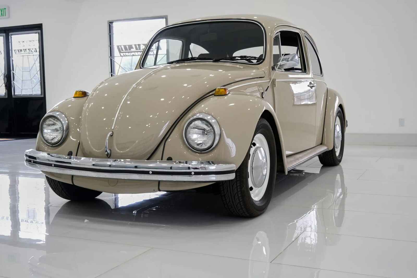 A tan 1968 Volkswagen Beetle, the same year, make, and model of Ted Bundy's murder car