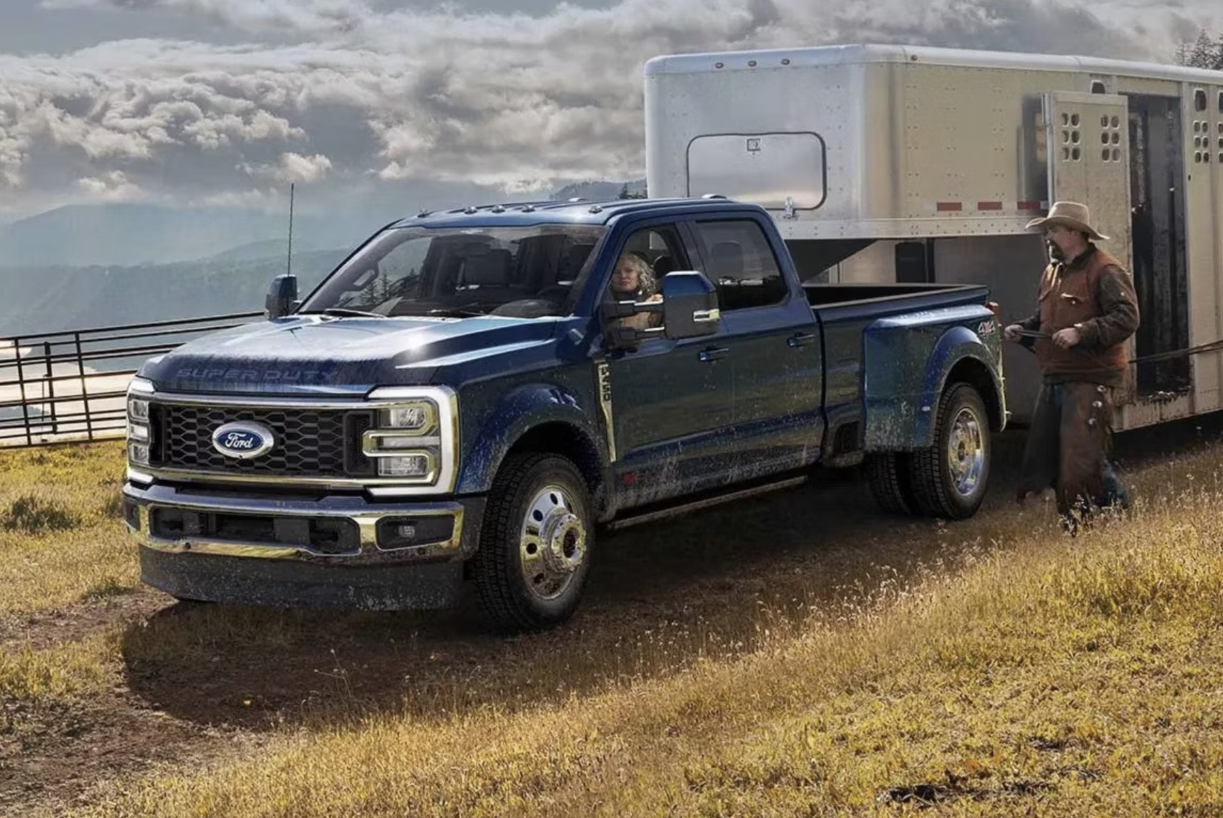 The 2024 Ford F-450 towing a trailer