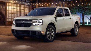 The 2024 Ford Maverick parked on a patio