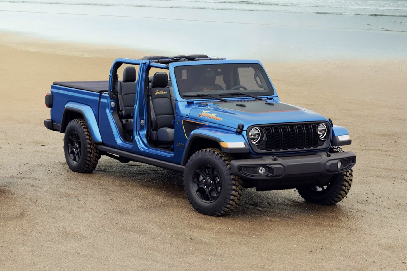 The 2024 Jeep Gladiator on the beach