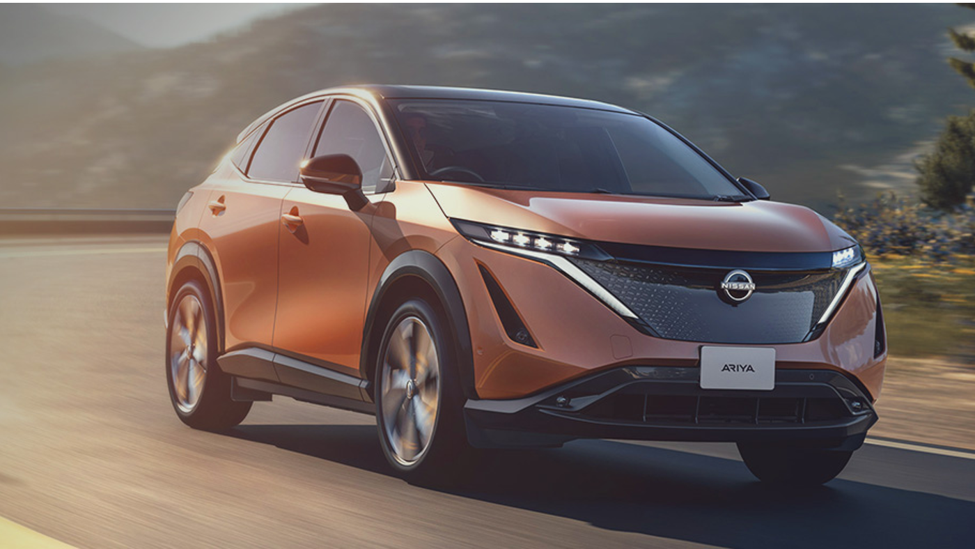The 2024 Nissan Ariya on the road