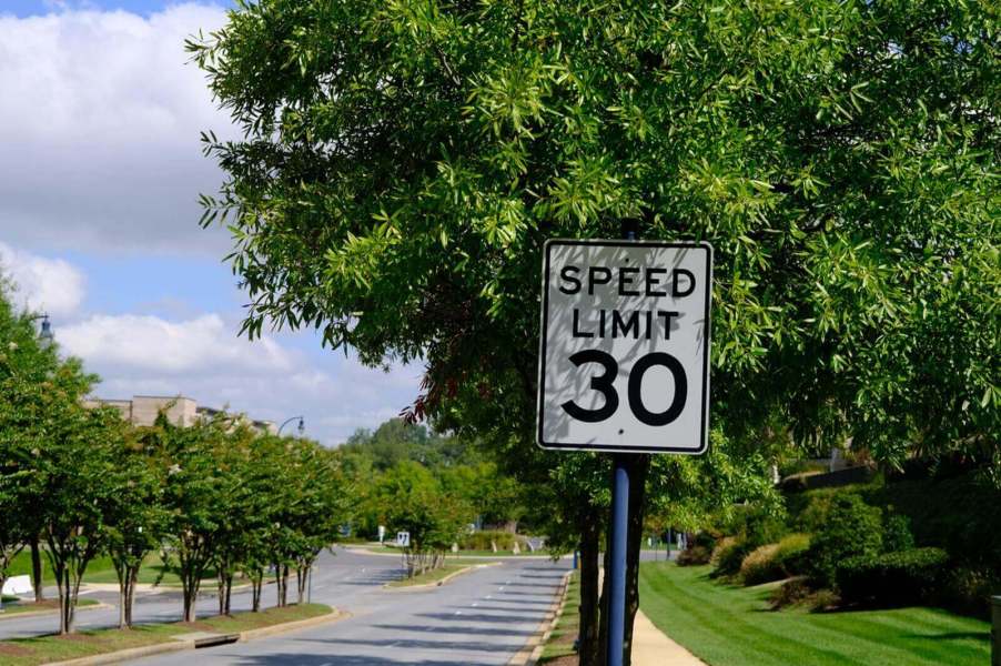 A 30 mph sign warns drivers that they can't speed in an emergency or otherwise.