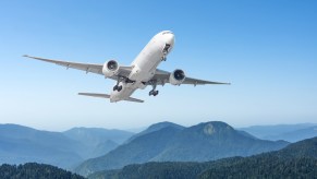 An airplane getting ready to land