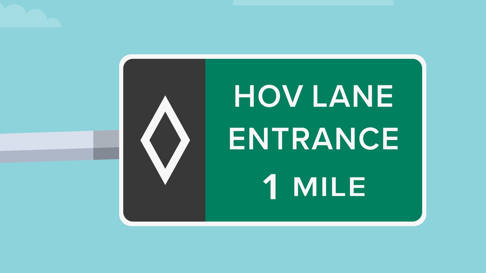 The Car pool lane or HOV lane is reserved for certain hours. 